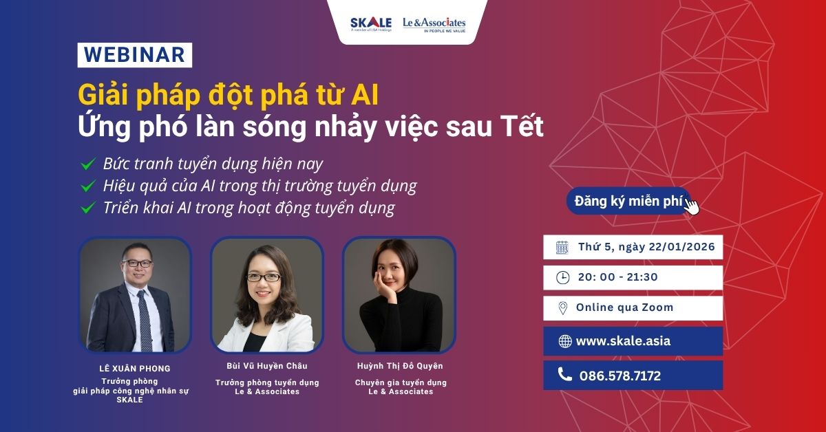 Webinar miễn phí Ứng dụng AI trong tuyển dụng, đăng ký ngay!