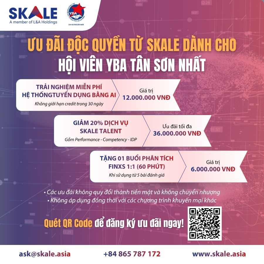Quyền lợi đặc biệt từ SKALE dành cho hội viên YBA Tân Sơn Nhất năm 2026
